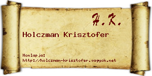 Holczman Krisztofer névjegykártya